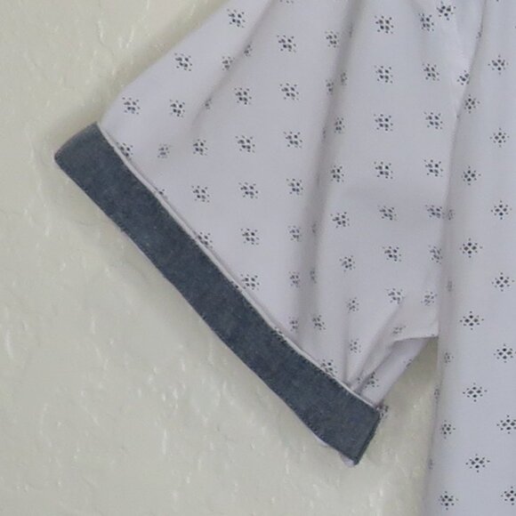 sahara Club* Men's Short Sleeve Button Down Curved‎ Hem BOHO Design Shirt~ Large - Picture 12 of 12